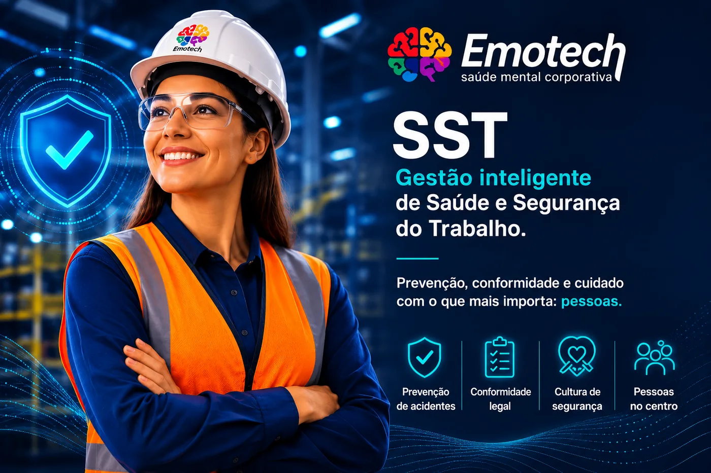 Equipe de segurança do trabalho analisando indicadores de saúde ocupacional